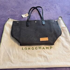 Longchamp Roseau Essential Large Denim Open Tote/Shopper NWT